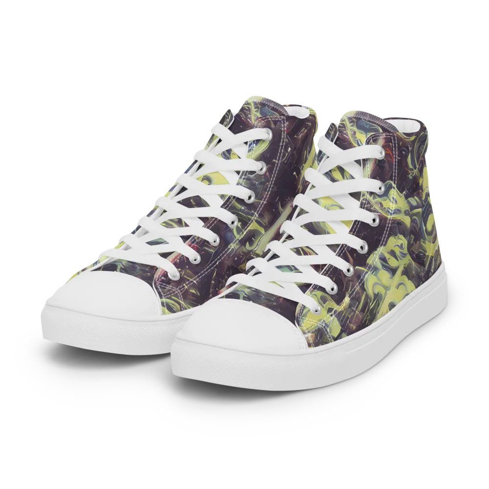 Vortex Garden on Women's High Top Canvas Shoes — Left Front