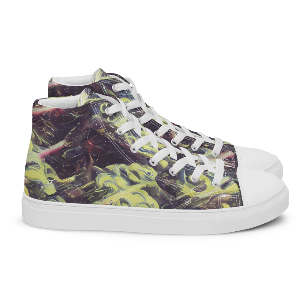 Vortex Garden on Women's High Top Canvas Shoes — Right