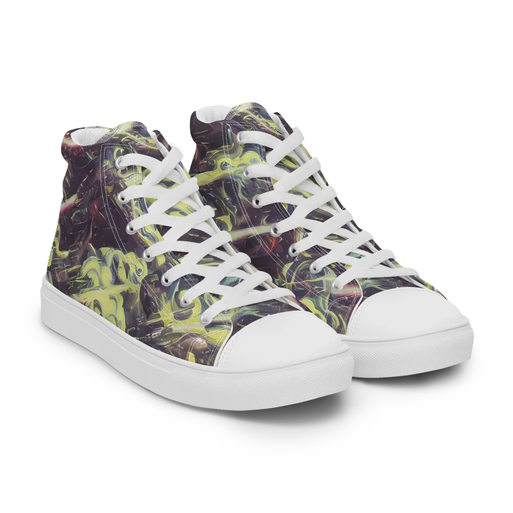 Vortex Garden on Women's High Top Canvas Shoes — Right Front