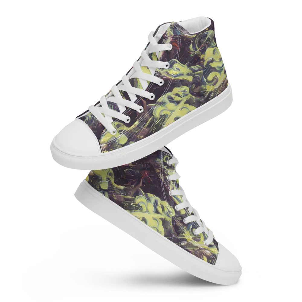 Vortex Garden on Women's High Top Canvas Shoes — Front