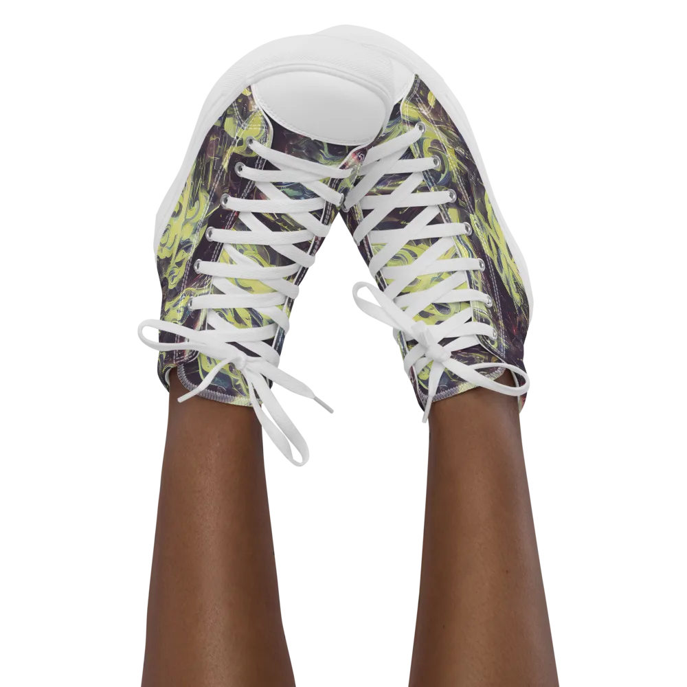Vortex Garden on Women's High Top Canvas Shoes — Front