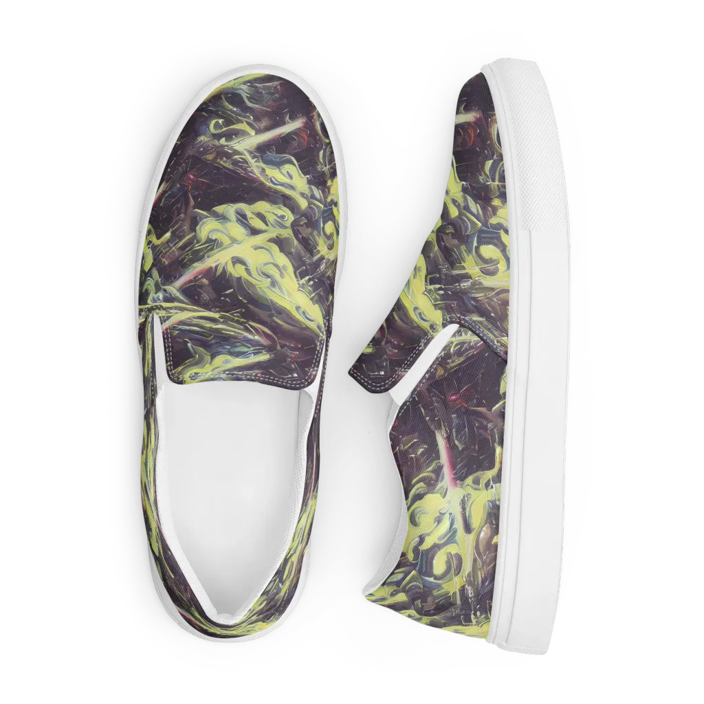 Vortex Garden on Men's Slip-On Canvas Shoes — Front