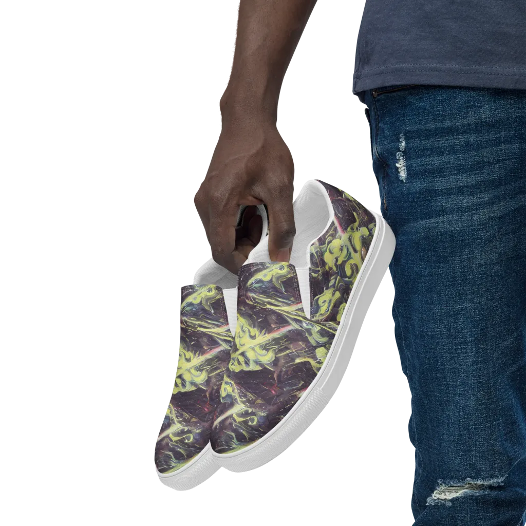 Vortex Garden on Men's Slip-On Canvas Shoes — Left Front