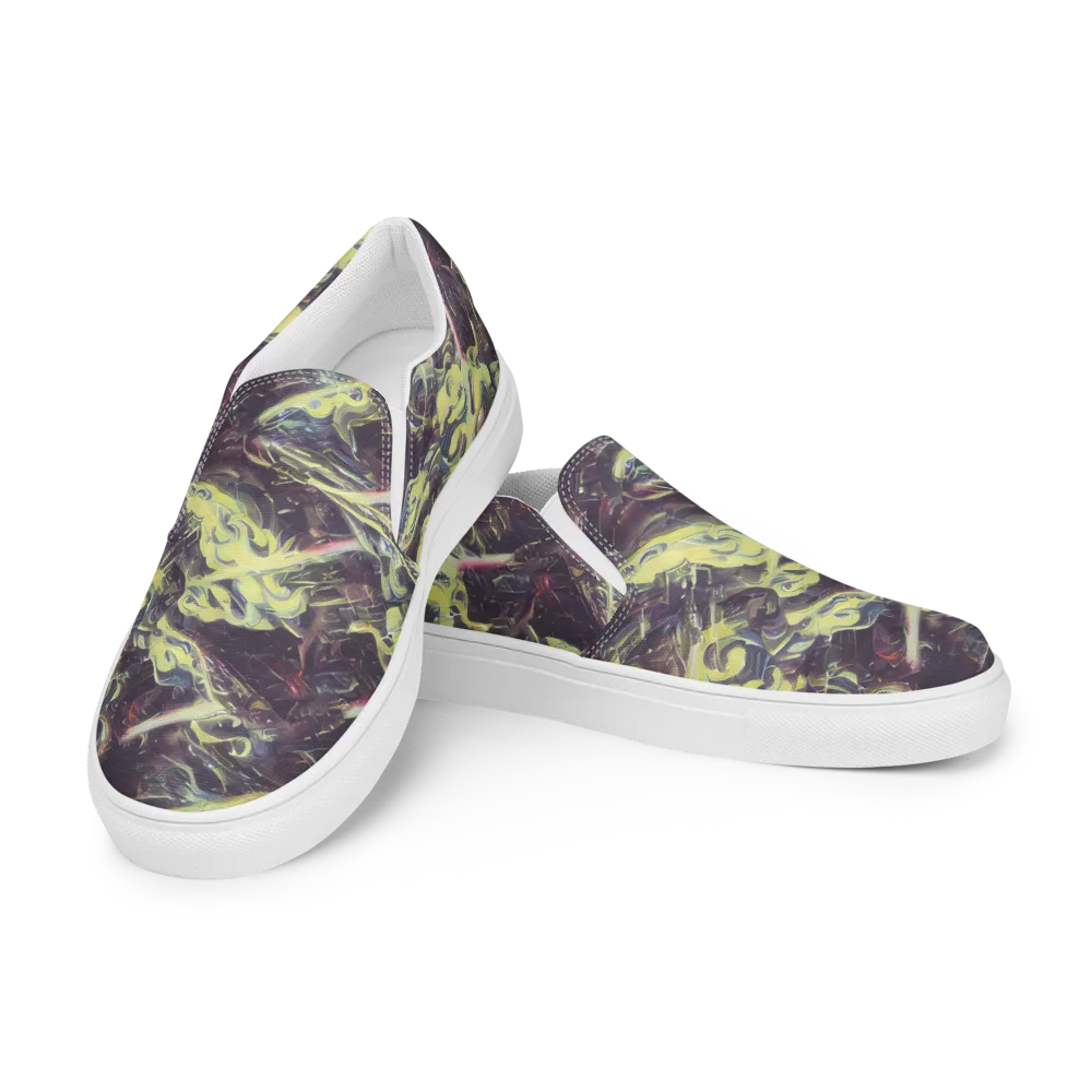 Vortex Garden on Women's Slip-On Canvas Shoes — Left Front