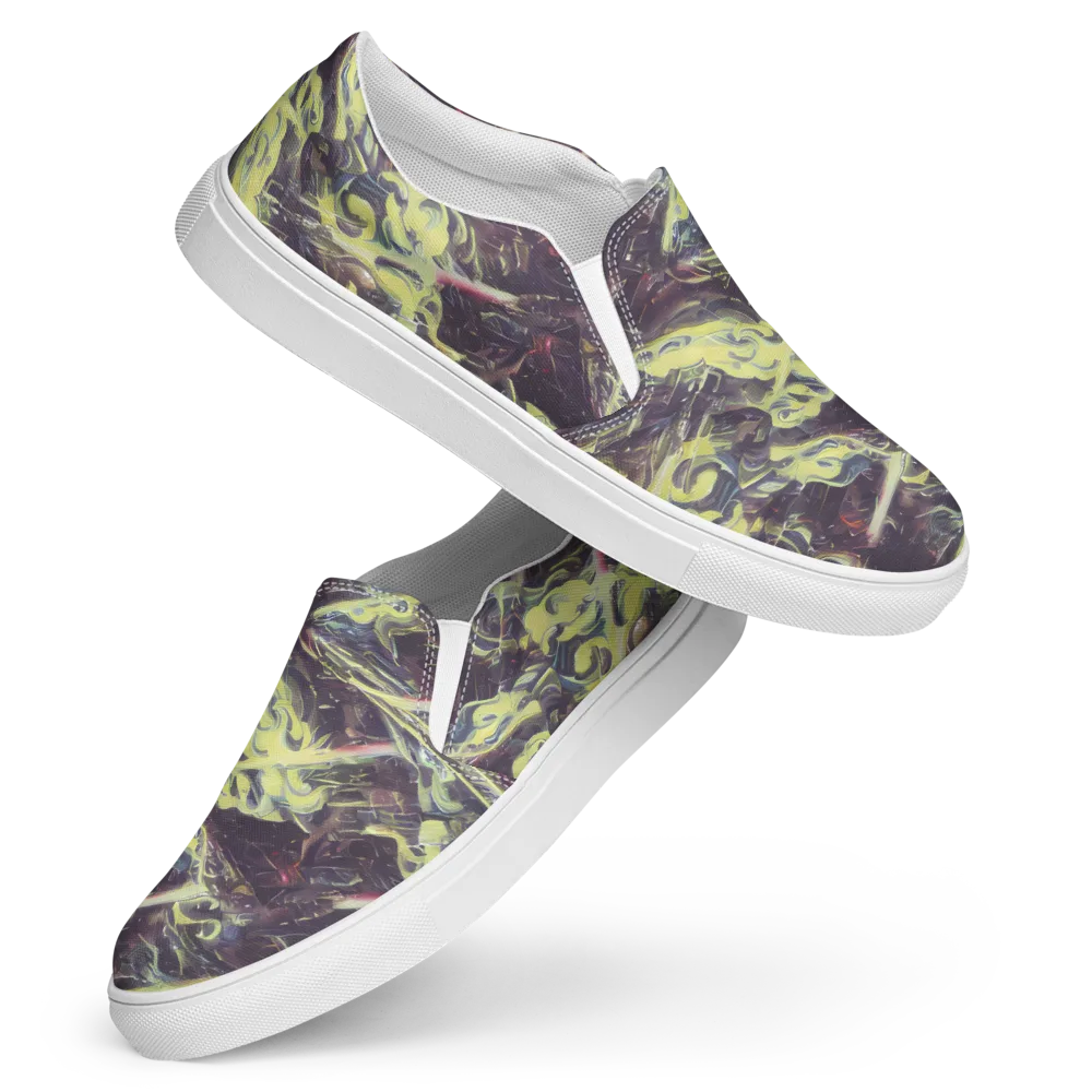 Vortex Garden on Women's Slip-On Canvas Shoes — Front