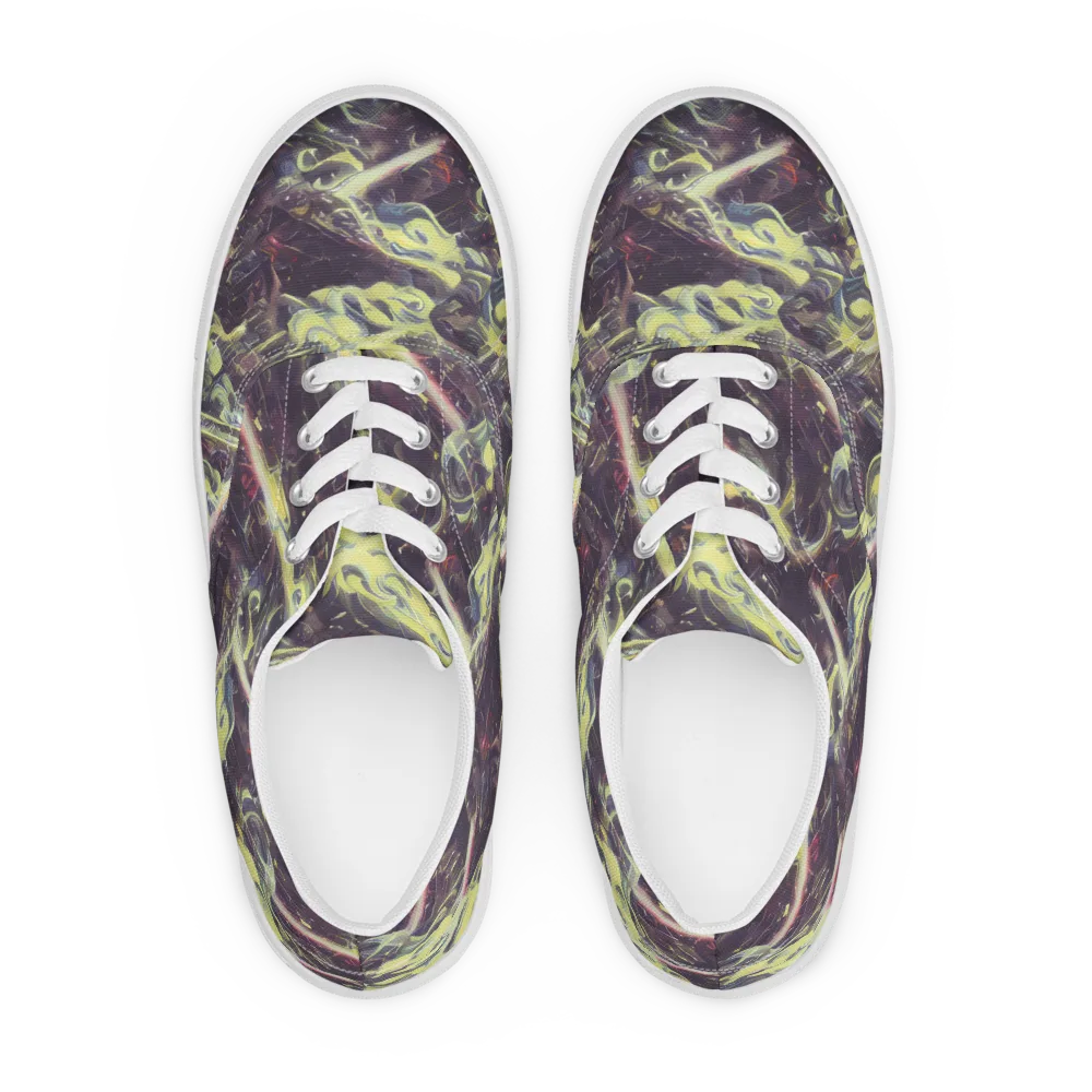 Vortex Garden on Men's Lace-Up Canvas Shoes — Front