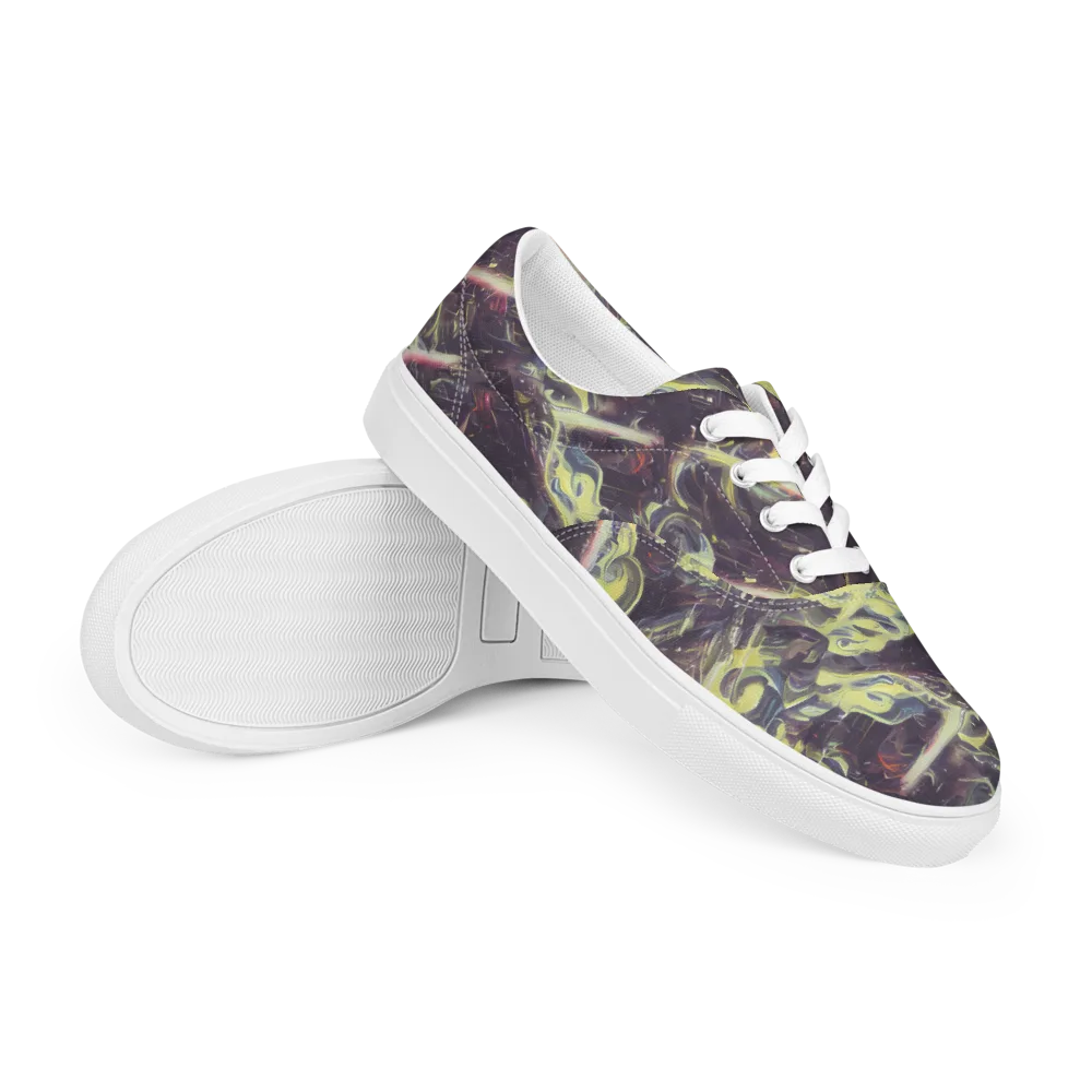 Vortex Garden on Men's Lace-Up Canvas Shoes — Right Front