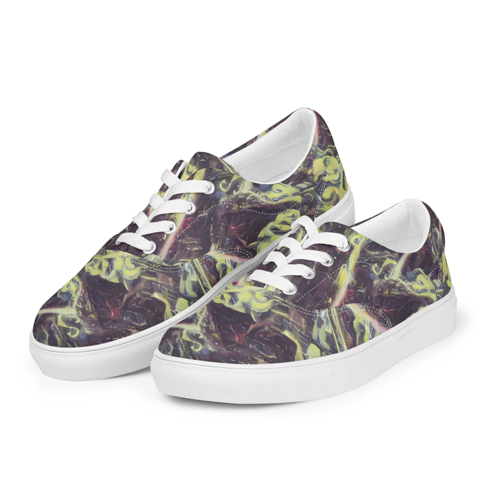 Vortex Garden on Men's Lace-Up Canvas Shoes — Left Front