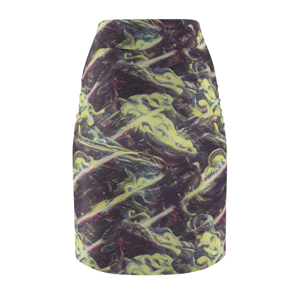 Vortex Garden on Pencil Skirt — Back