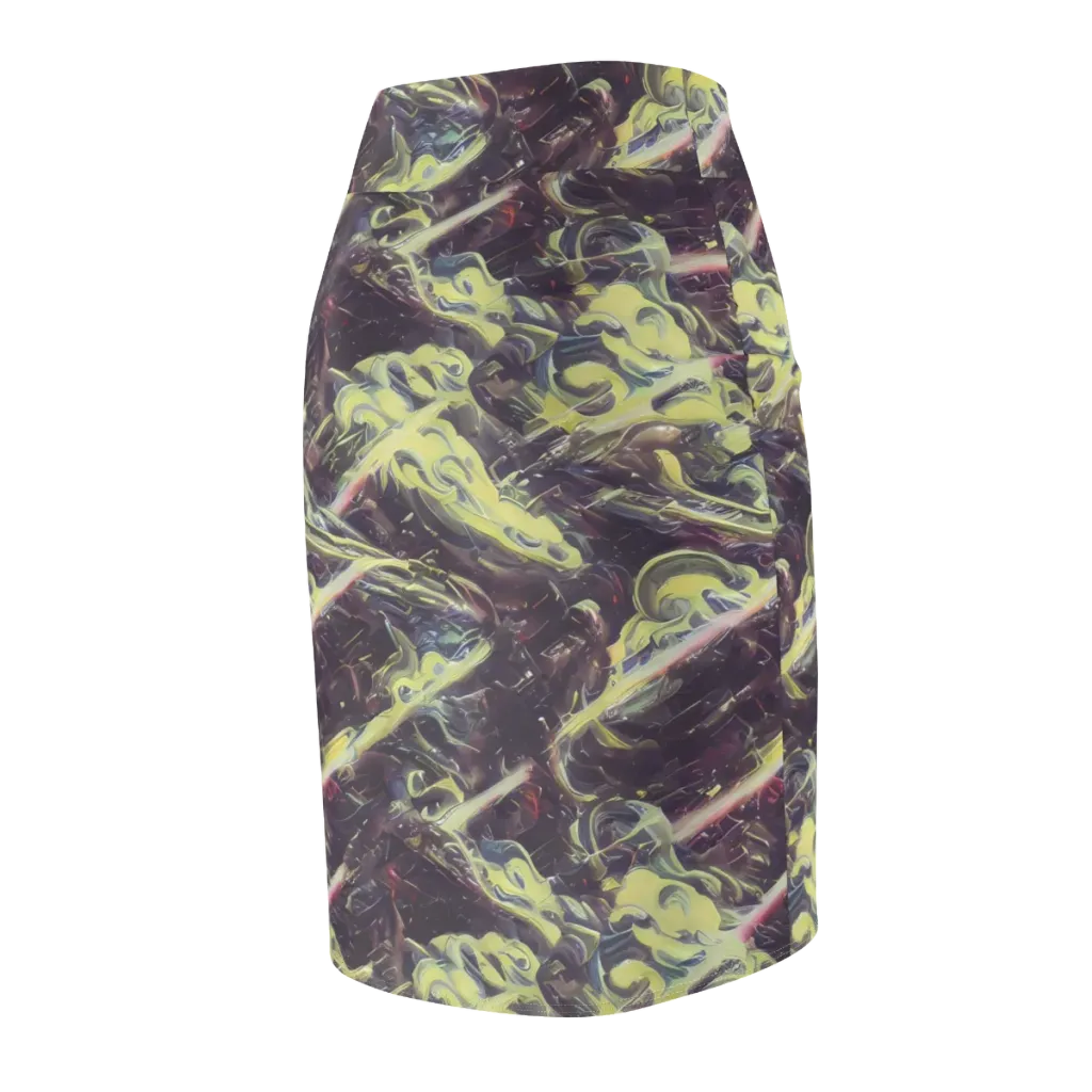 Vortex Garden on Pencil Skirt — Back Side