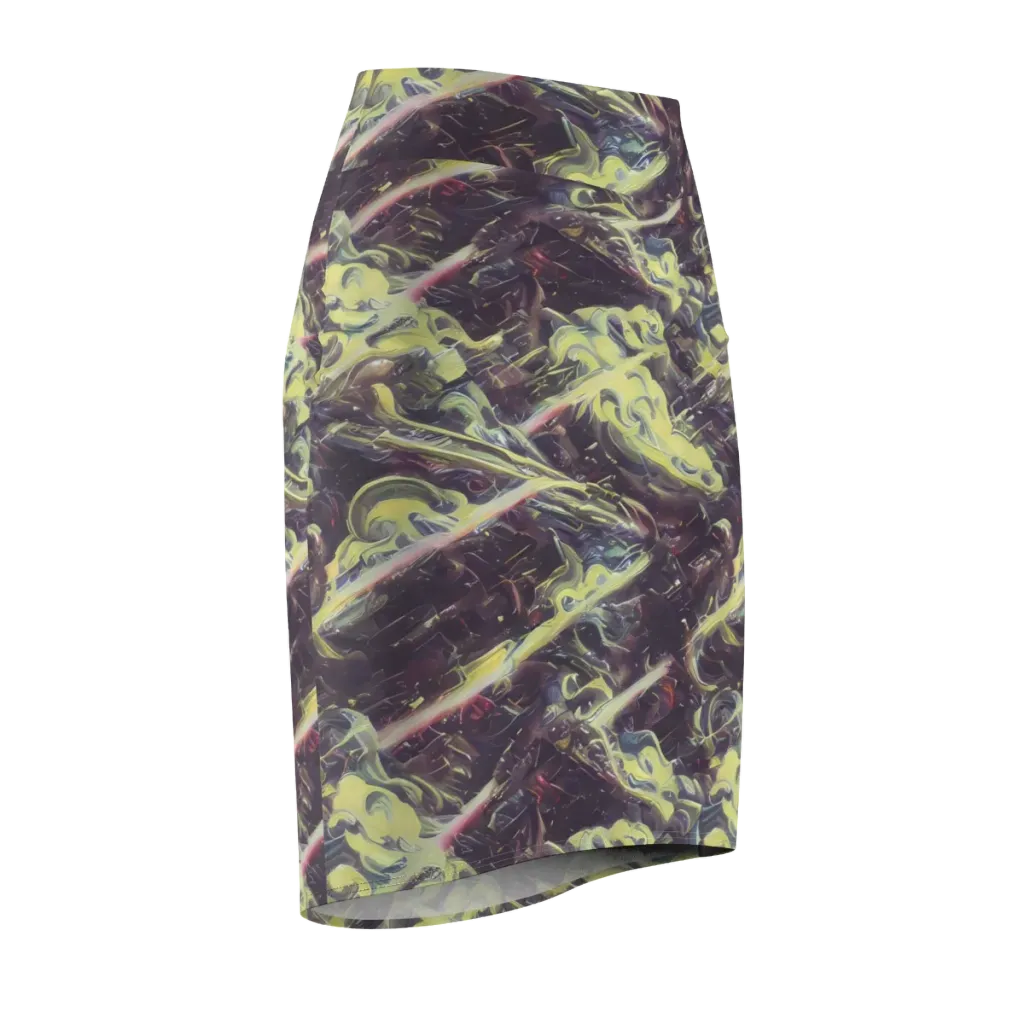 Vortex Garden on Pencil Skirt — Front Side