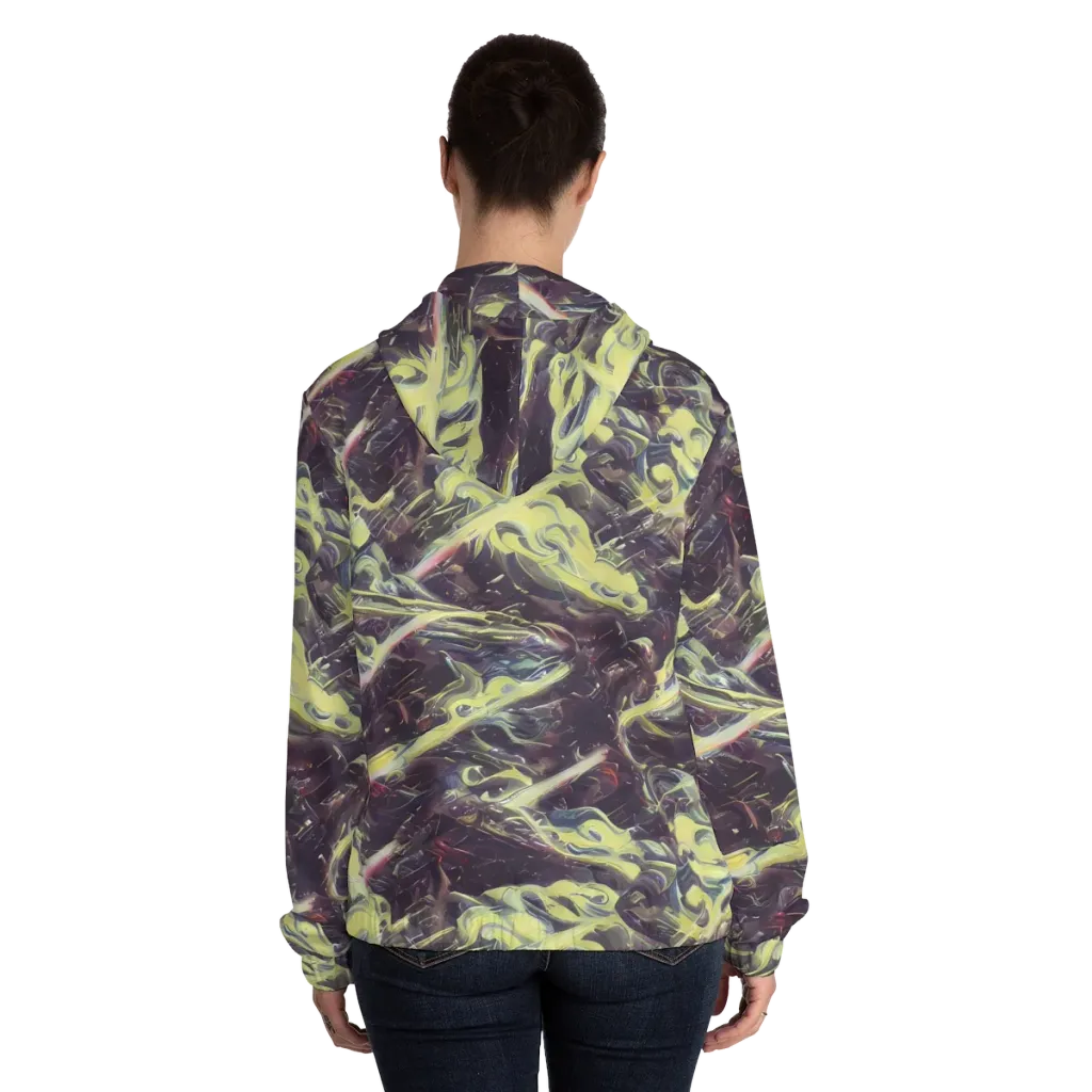 Vortex Garden on Women's Full-Zip Hoodie — Back On Person