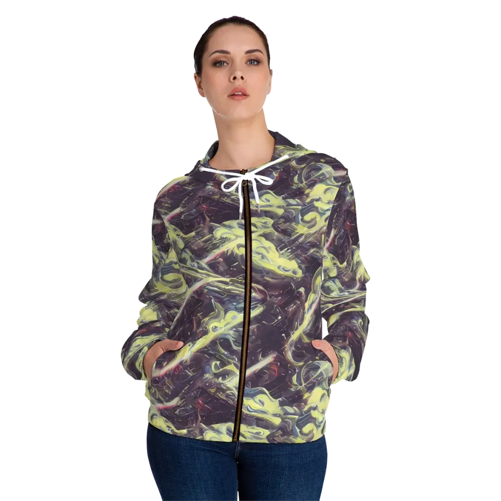 Vortex Garden on Women's Full-Zip Hoodie — Front On Person
