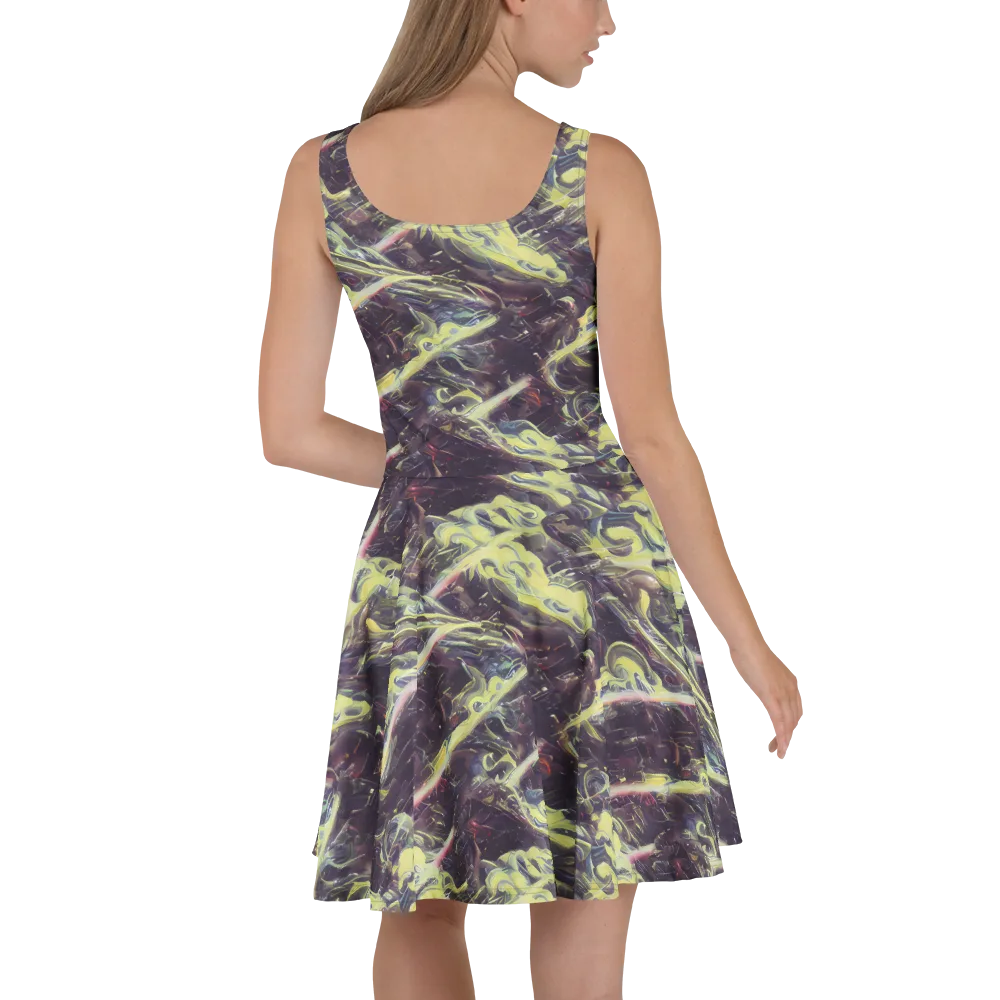 Vortex Garden on Skater Dress — Back