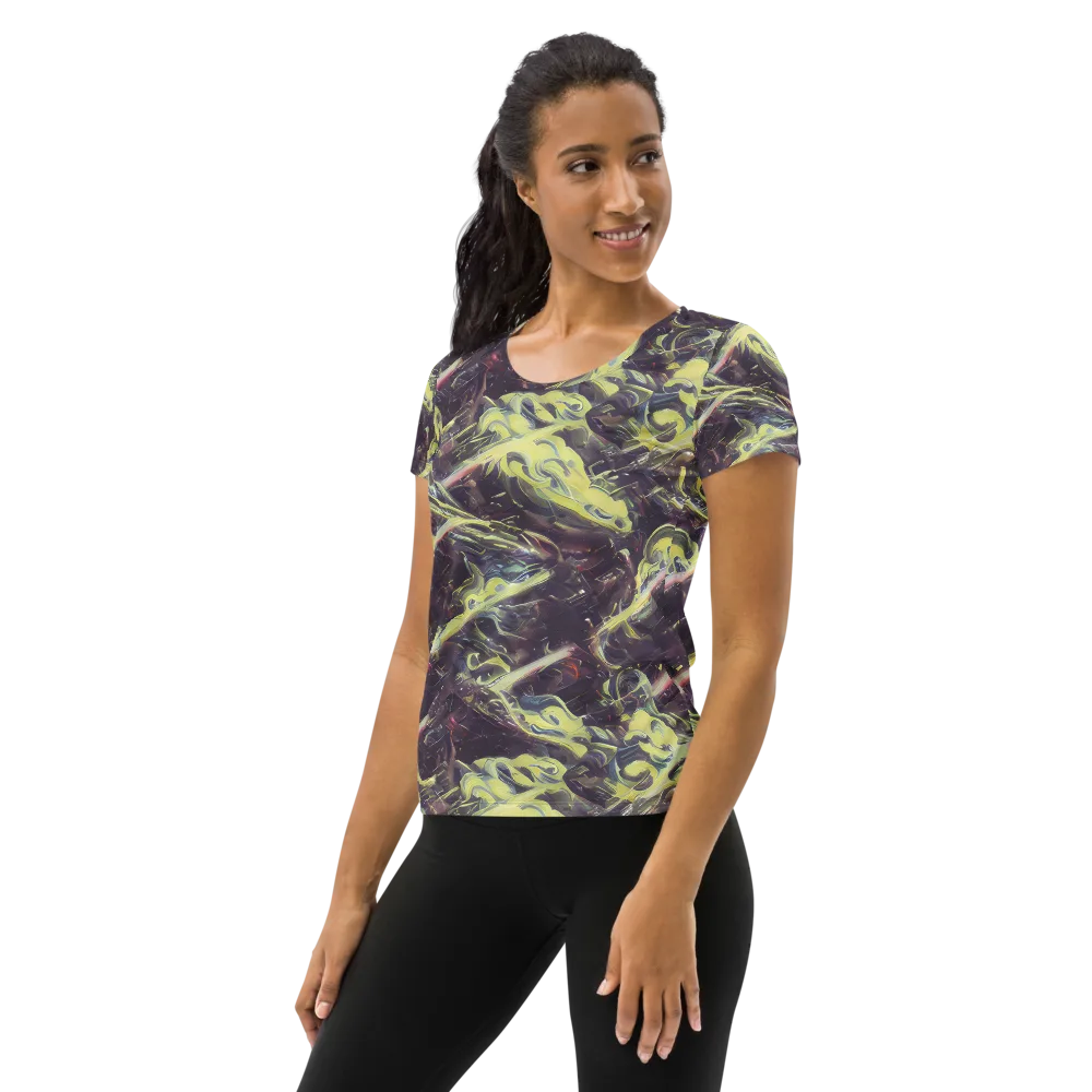 Vortex Garden on Women's Athletic T-Shirt — Left
