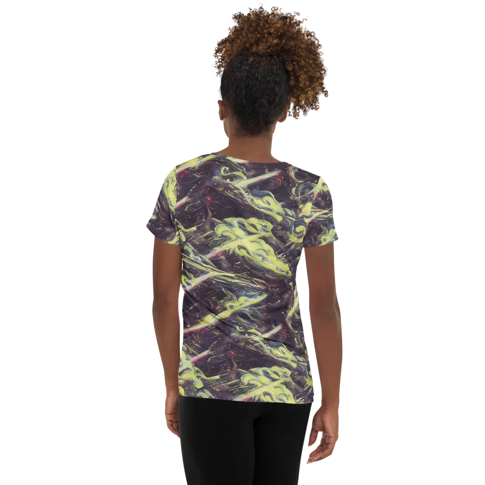 Vortex Garden on Women's Athletic T-Shirt — Back