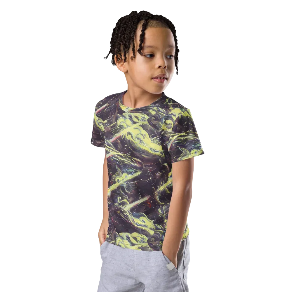 Vortex Garden on Kids Crew Neck T-Shirt — Left Front