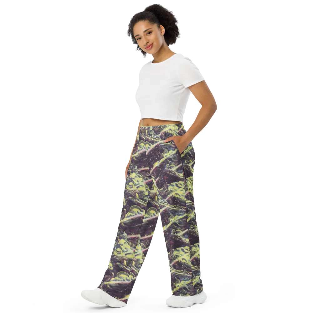 Vortex Garden on Wide-Leg Pants — Left Front