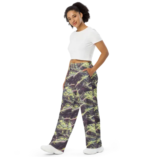 Vortex Garden on a Wide-Leg Pants