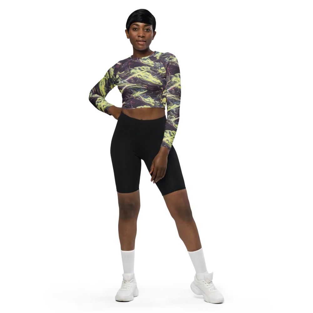 Vortex Garden on Long Sleeve Crop Top — Front