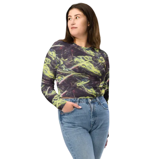 Vortex Garden on a Long Sleeve Crop Top