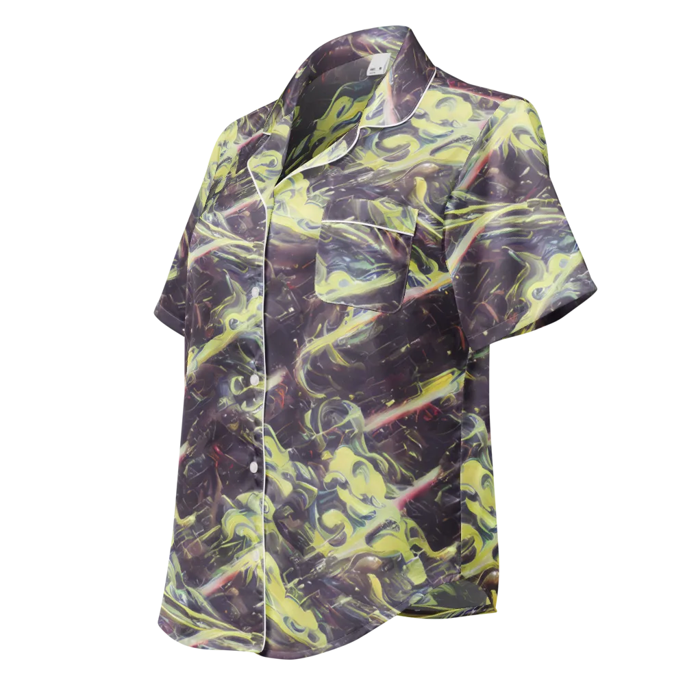 Vortex Garden on Women's Short Sleeve Pajama Top — Left Front