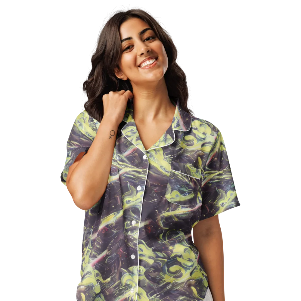 Vortex Garden on Women's Short Sleeve Pajama Top — Front
