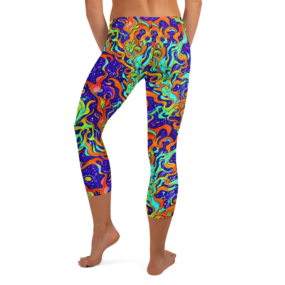 Lava Lagoon on Capri Leggings — Back
