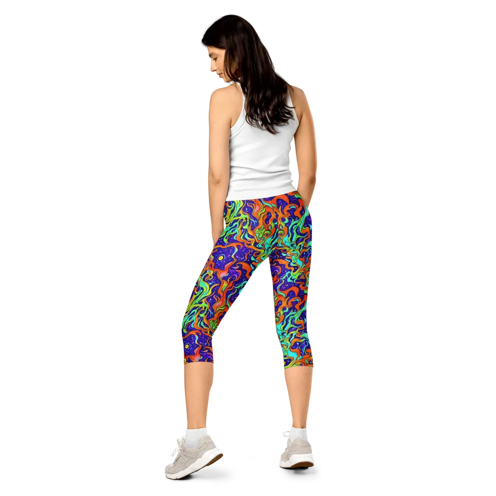 Lava Lagoon on Capri Leggings — Back