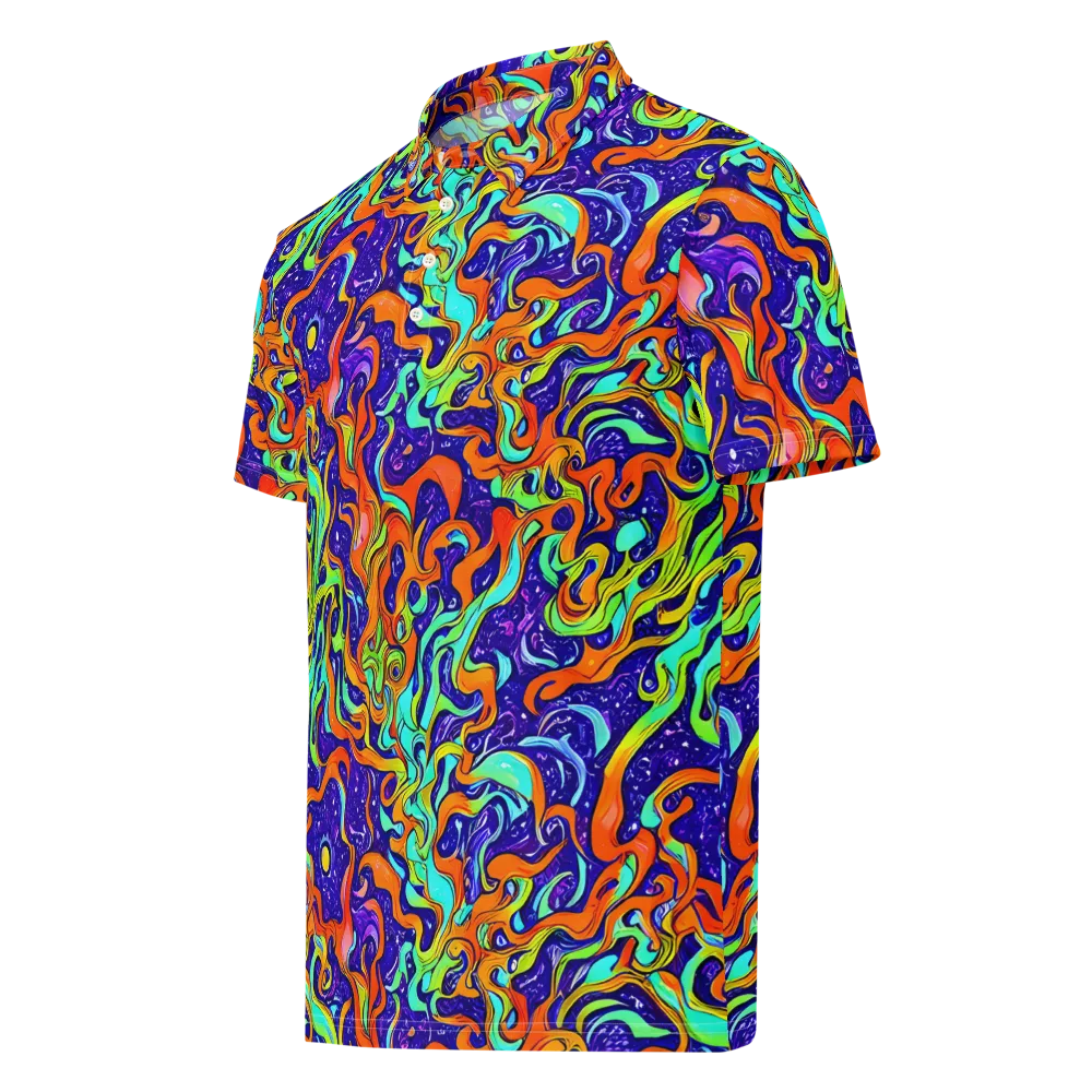 Lava Lagoon on Men's Slim Fit Polo Shirt — Left Front