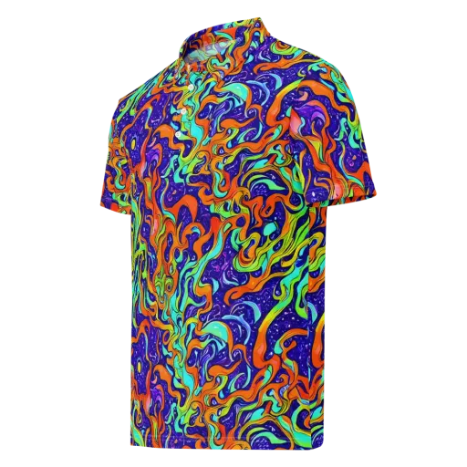 Lava Lagoon on a Men's Slim Fit Polo Shirt