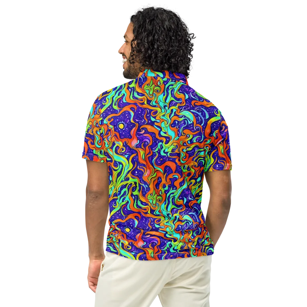 Lava Lagoon on Men's Slim Fit Polo Shirt — Back