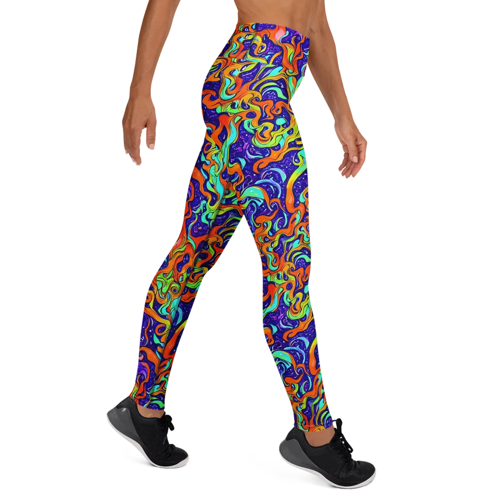 Lava Lagoon on Yoga Leggings — Right