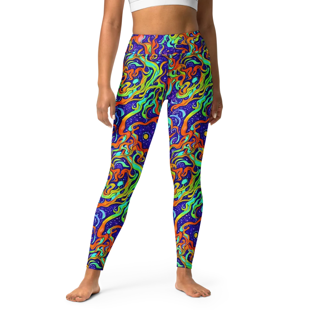 Lava Lagoon on Yoga Leggings — Front