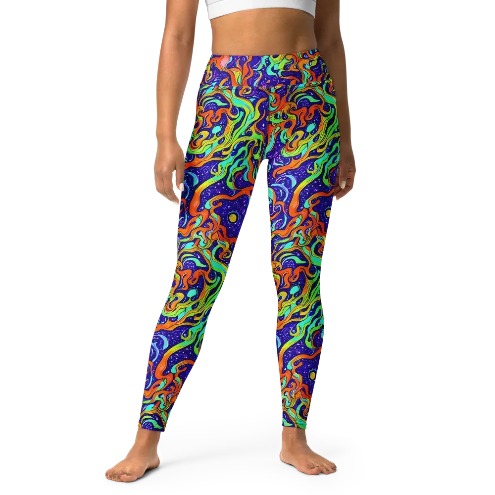 Lava Lagoon on Yoga Leggings — Front
