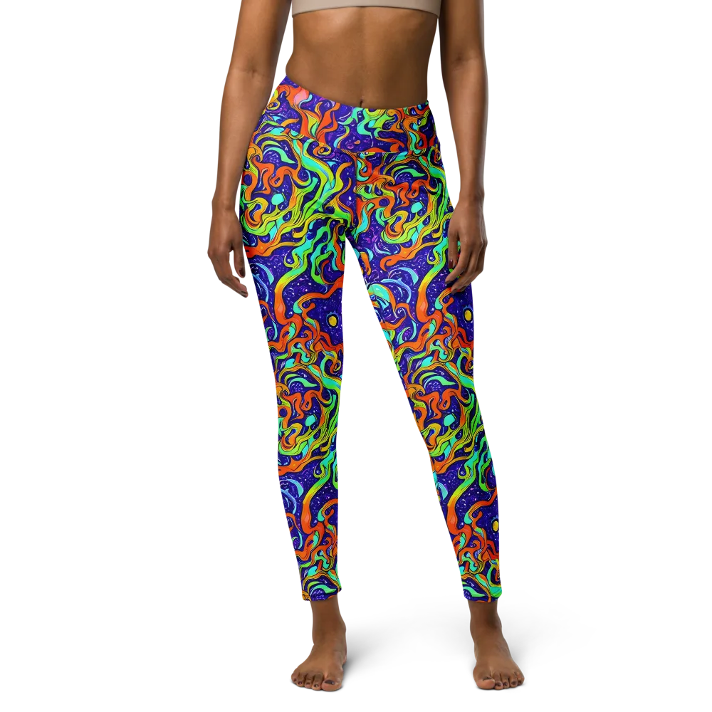 Lava Lagoon on Yoga Leggings — Front