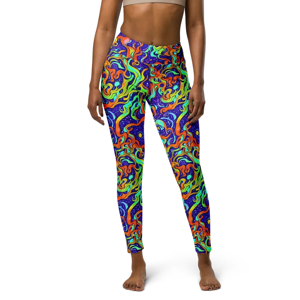 Lava Lagoon on Yoga Leggings — Front