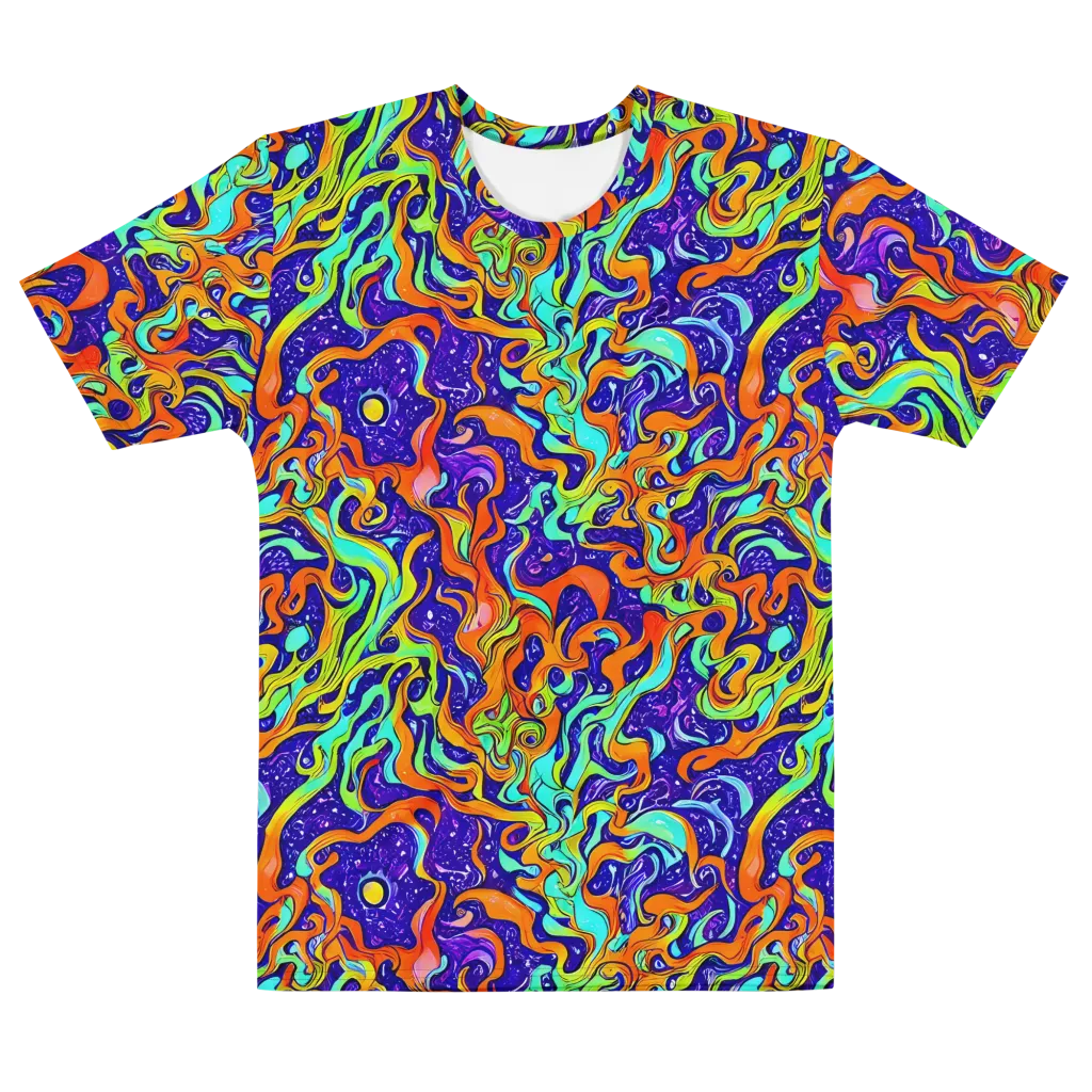 Lava Lagoon on Men's Cotton Crew Neck T-Shirt — Front