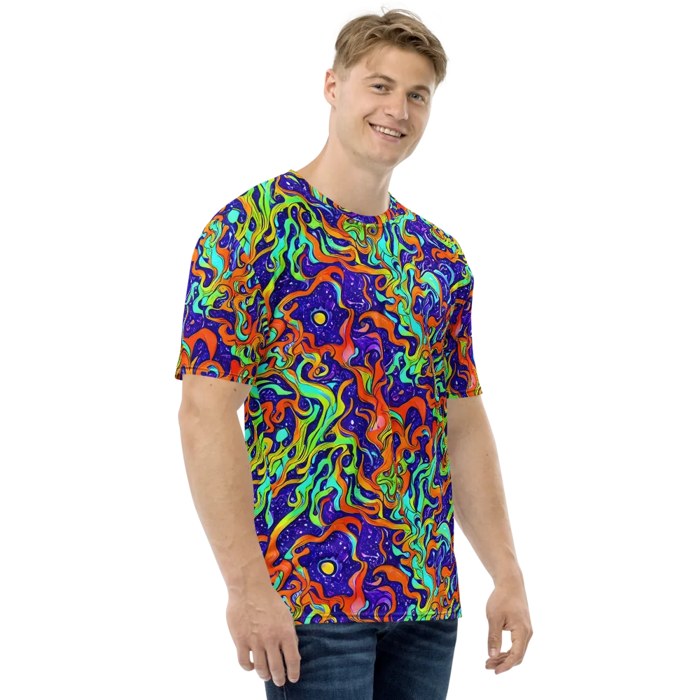 Lava Lagoon on Men's Crew Neck T-Shirt — Right