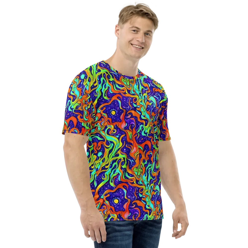 Lava Lagoon on Men's Crew Neck T-Shirt — Right