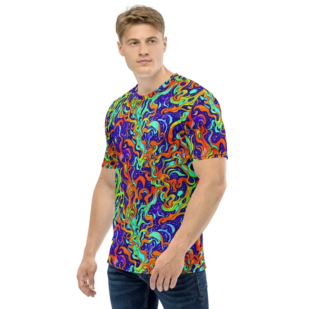 Lava Lagoon on Men's Crew Neck T-Shirt — Left