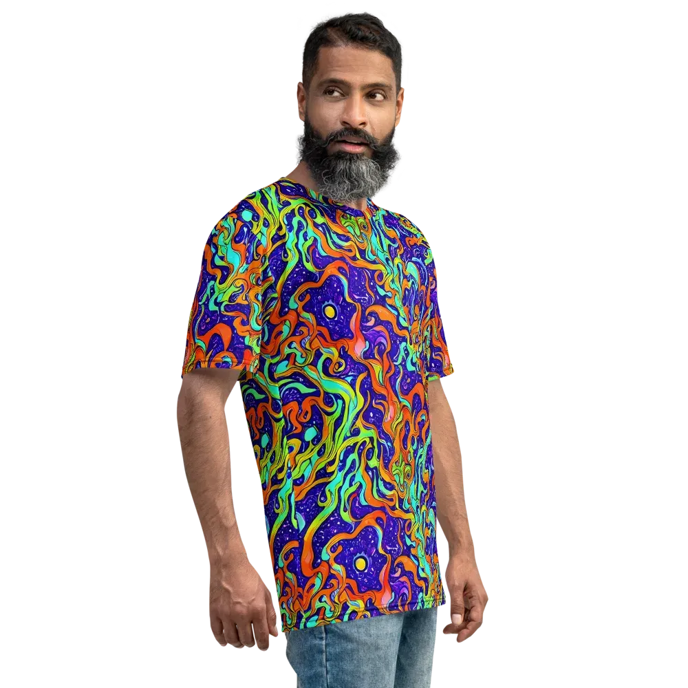Lava Lagoon on Men's Crew Neck T-Shirt — Right