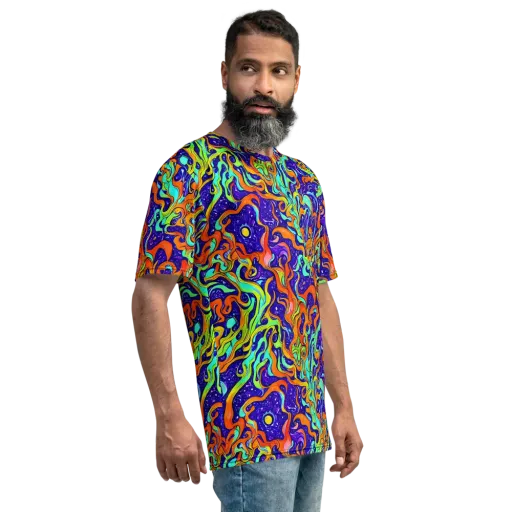 Lava Lagoon on a Men's Crew Neck T-Shirt