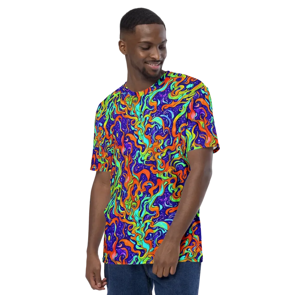 Lava Lagoon on Men's Crew Neck T-Shirt — Left