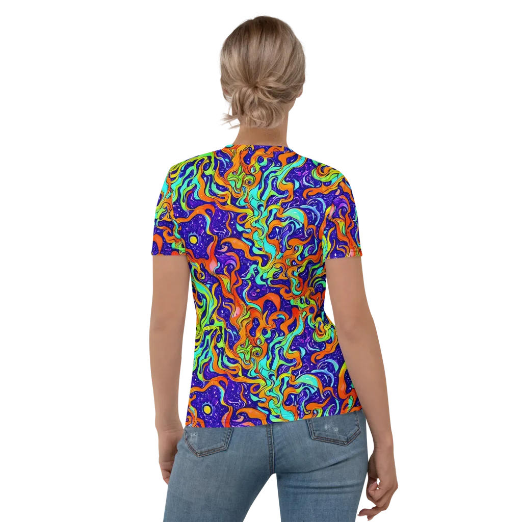 Lava Lagoon on Women's Crew Neck T-Shirt — Back