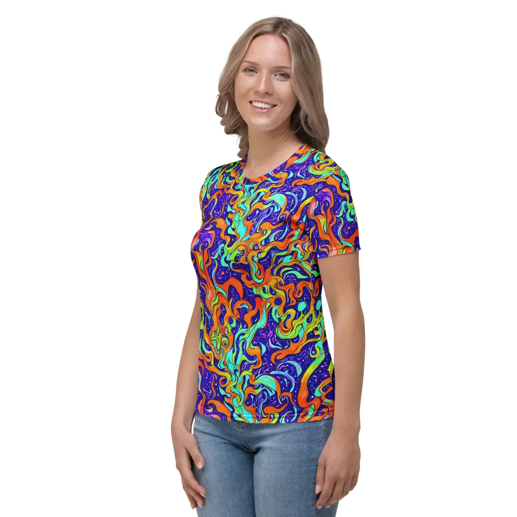 Lava Lagoon on Women's Crew Neck T-Shirt — Left