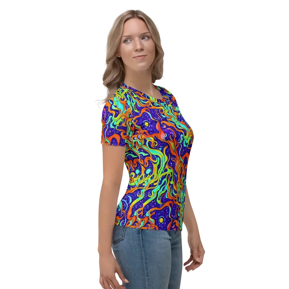 Lava Lagoon on Women's Crew Neck T-Shirt — Right