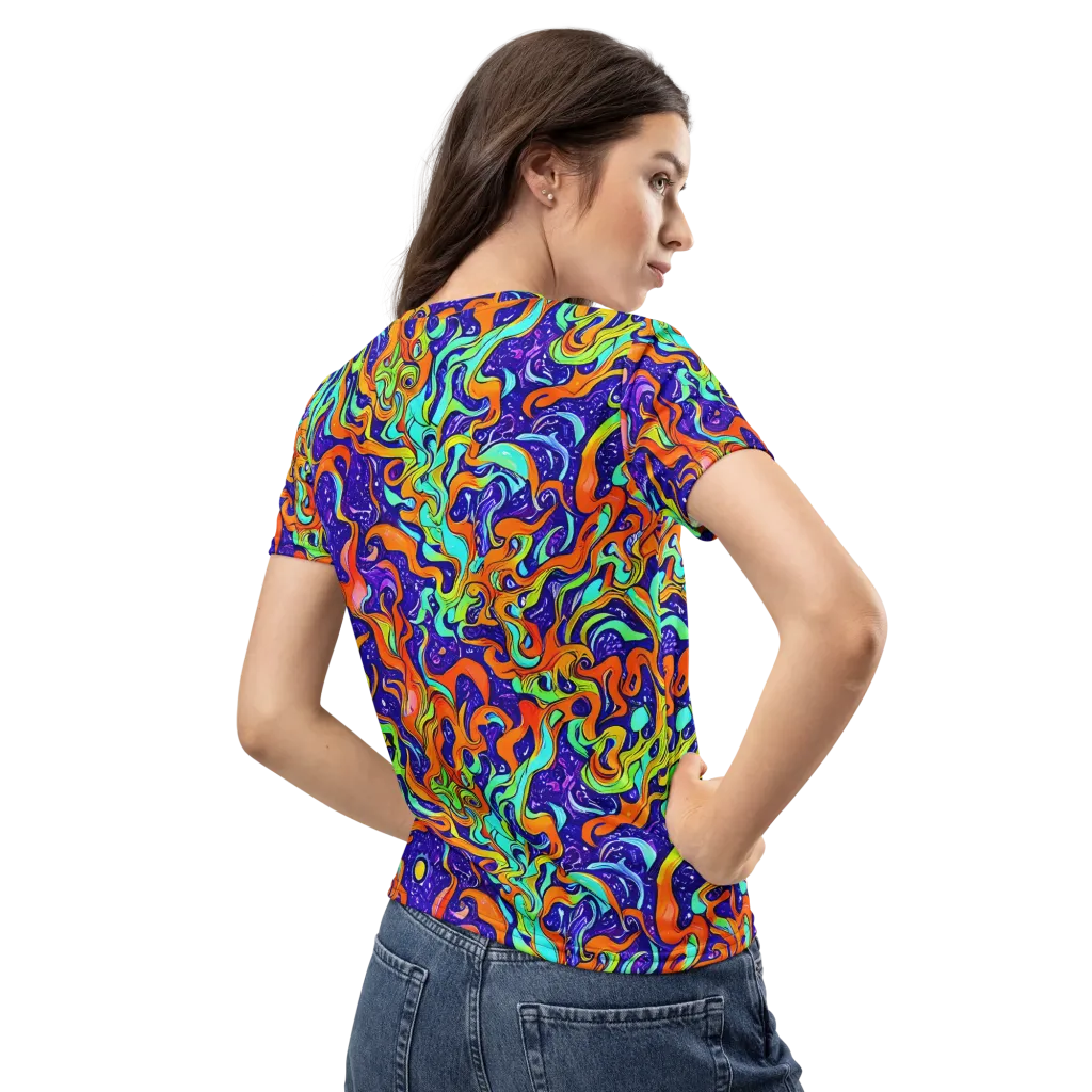 Lava Lagoon on Women's Crew Neck T-Shirt — Back
