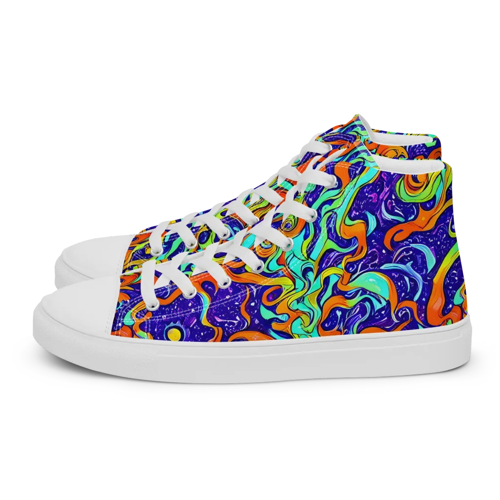 Lava Lagoon on Women's High Top Canvas Shoes — Left