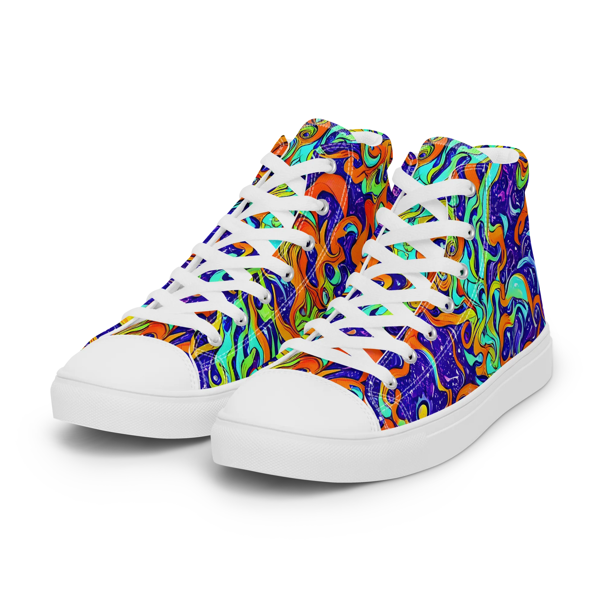 Lava Lagoon on Women's High Top Canvas Shoes — Left Front